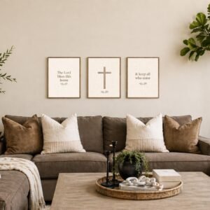 House Blessing Art Set, The Lord Bless This Home Print, English or Spanish Christian Home Decor, Housewarming Gift