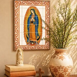 Our Lady of Guadalupe Tile Print | Mexican Catholic Wall Art, Virgen de Guadalupe, Faith Wall Print