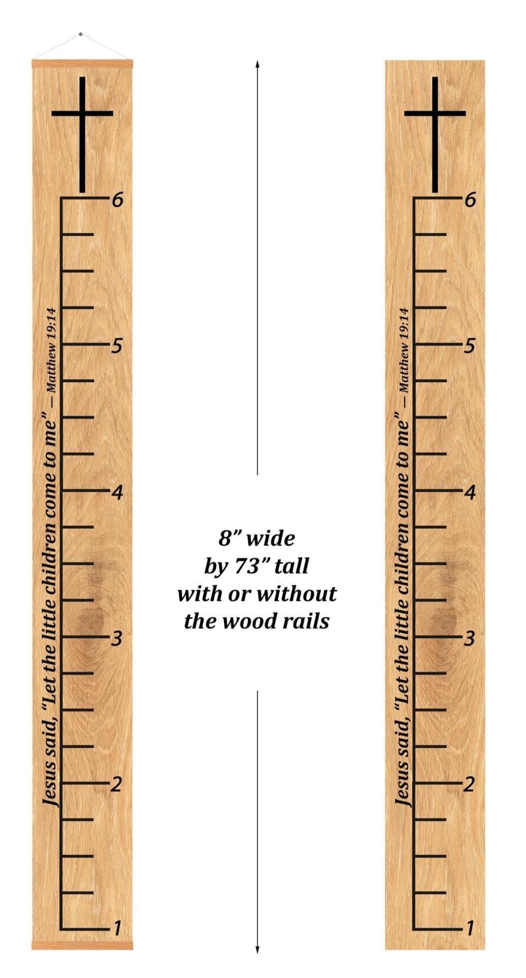 Christian Growth Chart for Kids, Bible Verse Height Ruler, English & Spanish Nursery Decor, Baptism Gift