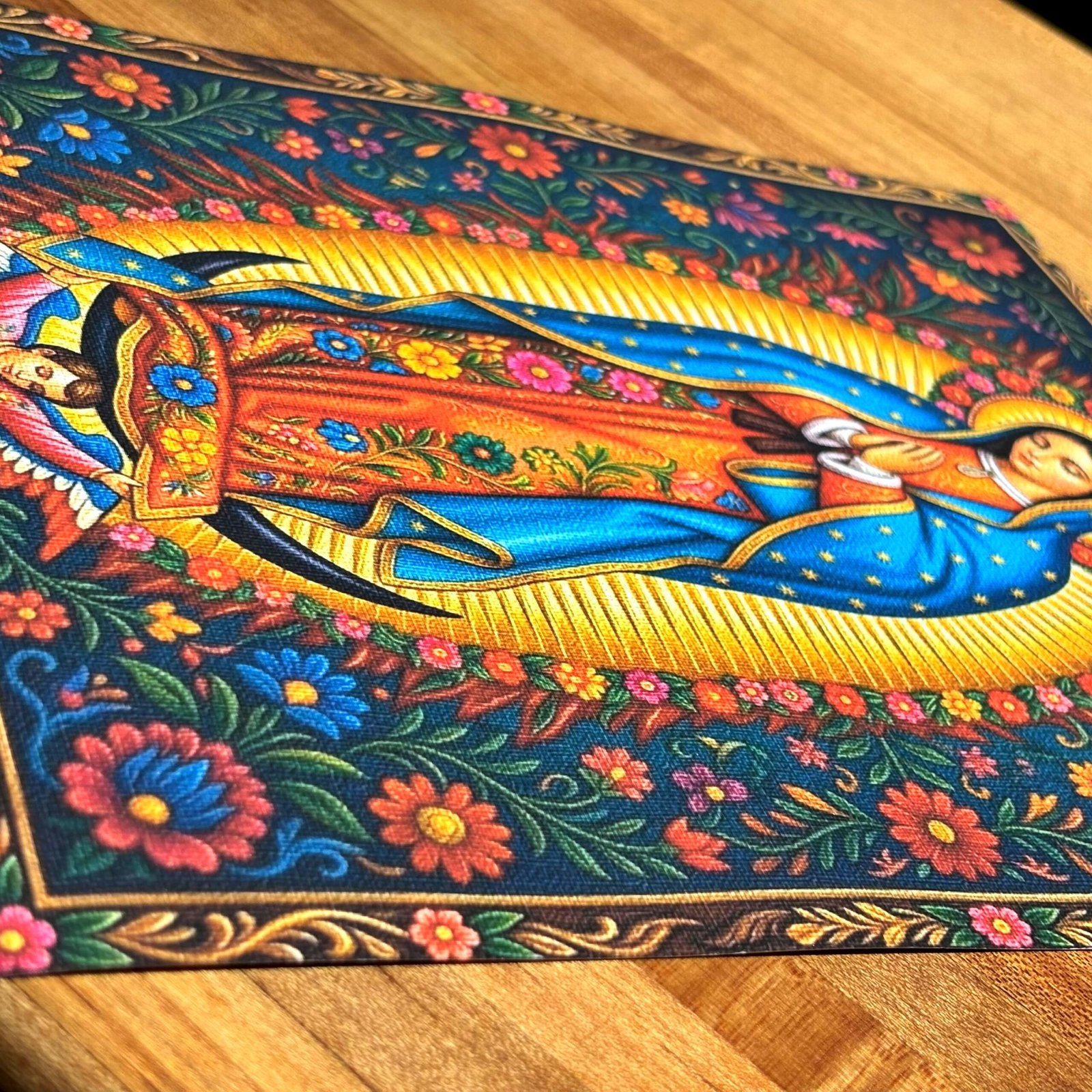 Our Lady of Guadalupe Folk Art Print | Colorful Mexican Wall Art, Virgen de Guadalupe Decor