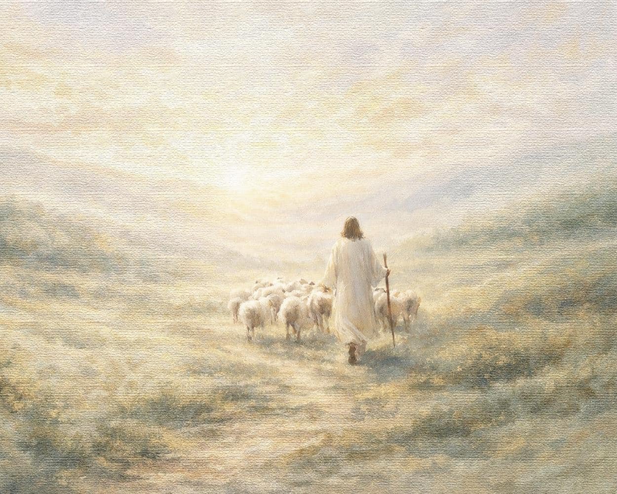 The Lord Is My Shepherd Wall Art | Psalm 23:1 Christian Print | Jesus and Sheep Decor | English Spanish No Words