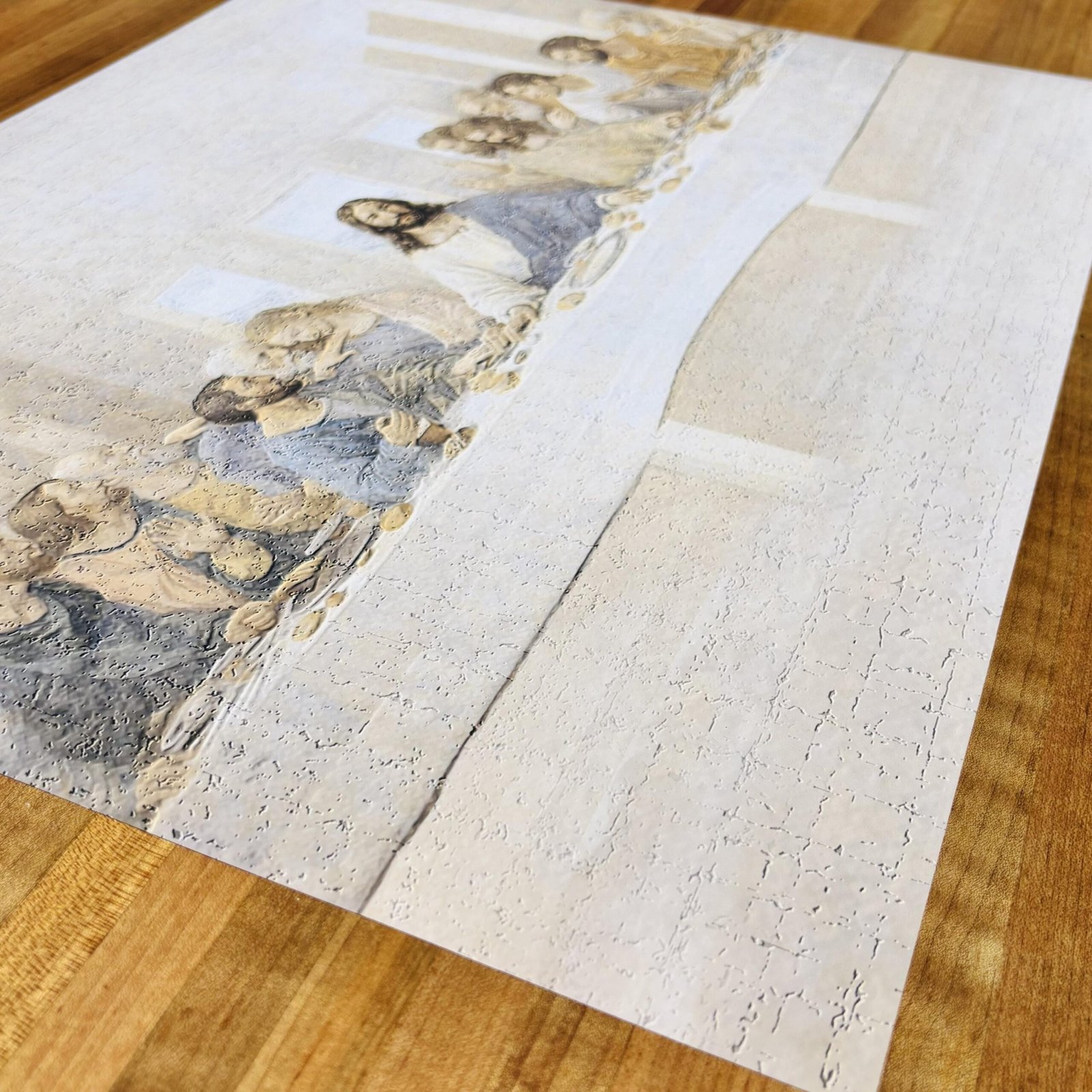 The Last Supper Print | Stucco Wall Art, Catholic Faith Wall Print, Prayer Room Decor