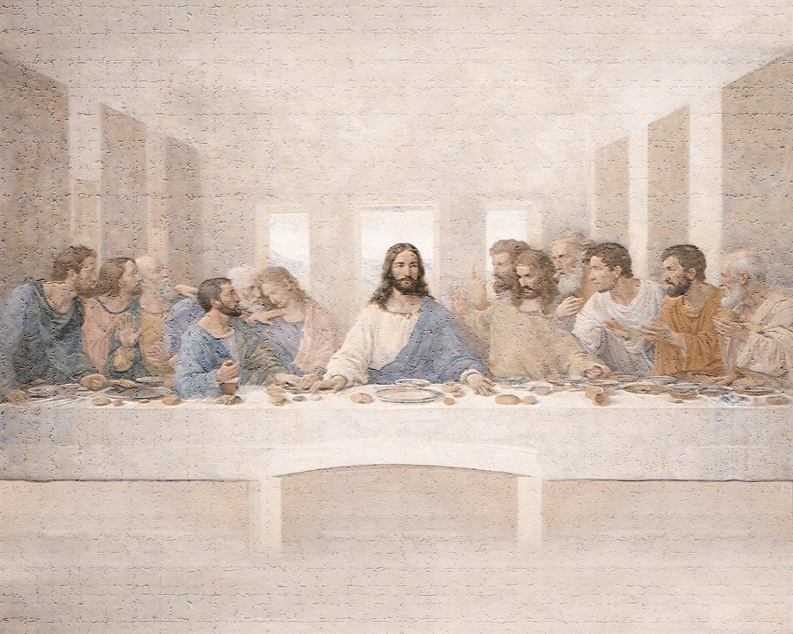 The Last Supper Print | Stucco Wall Art, Catholic Faith Wall Print, Prayer Room Decor