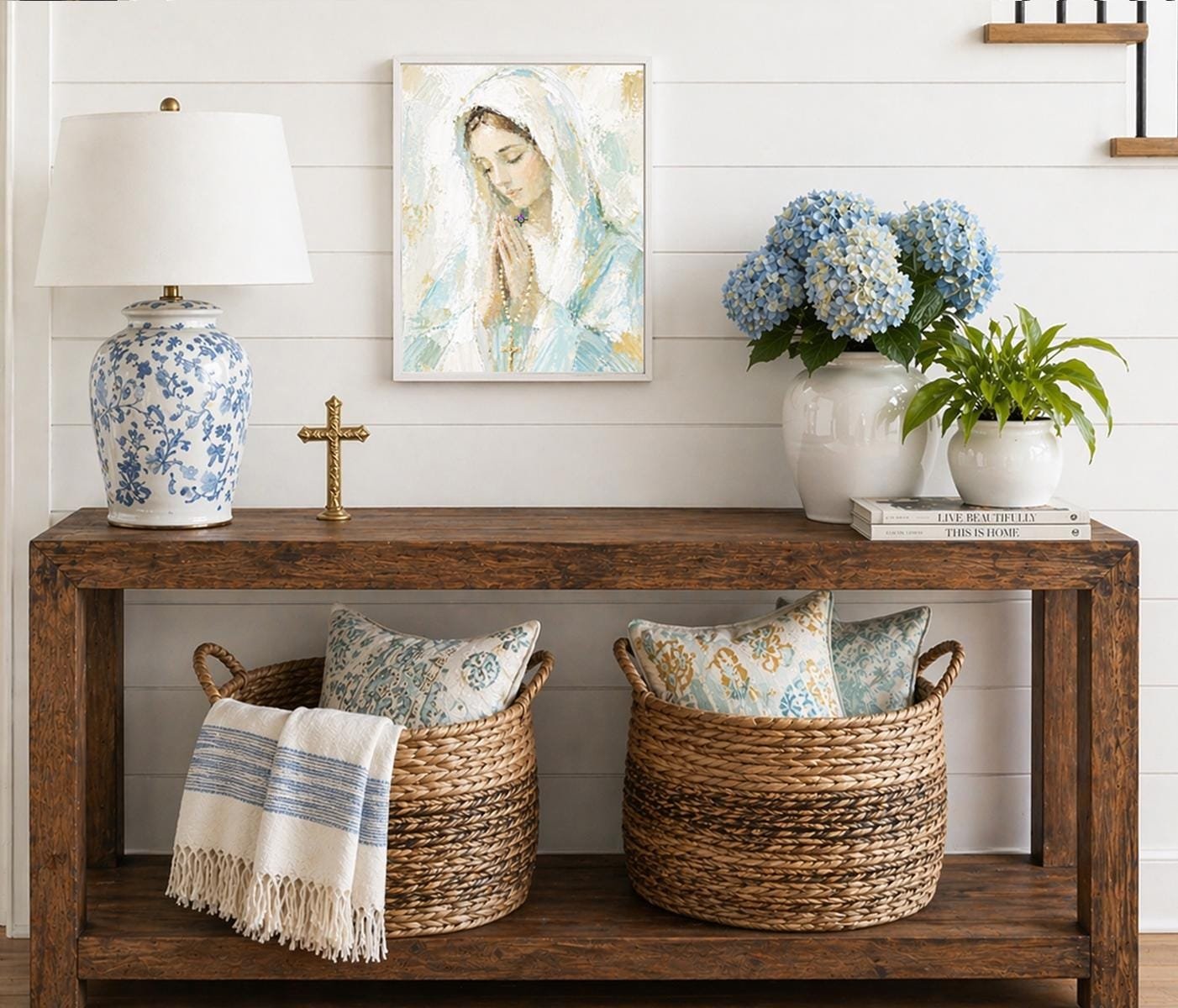 Virgin Mary Acrylic Print | Wall Art, Marian Decor, Christian Home Decor, Faith Wall Print