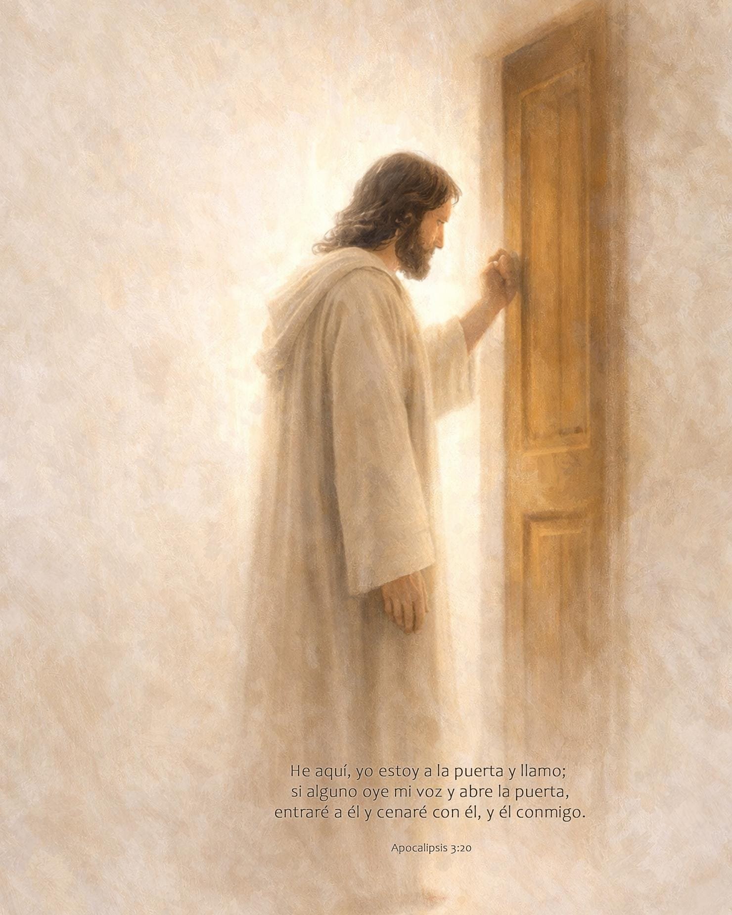 Jesus Knocking at the Door Print | Revelation 3:20 Wall Art, Christian Faith Wall Print