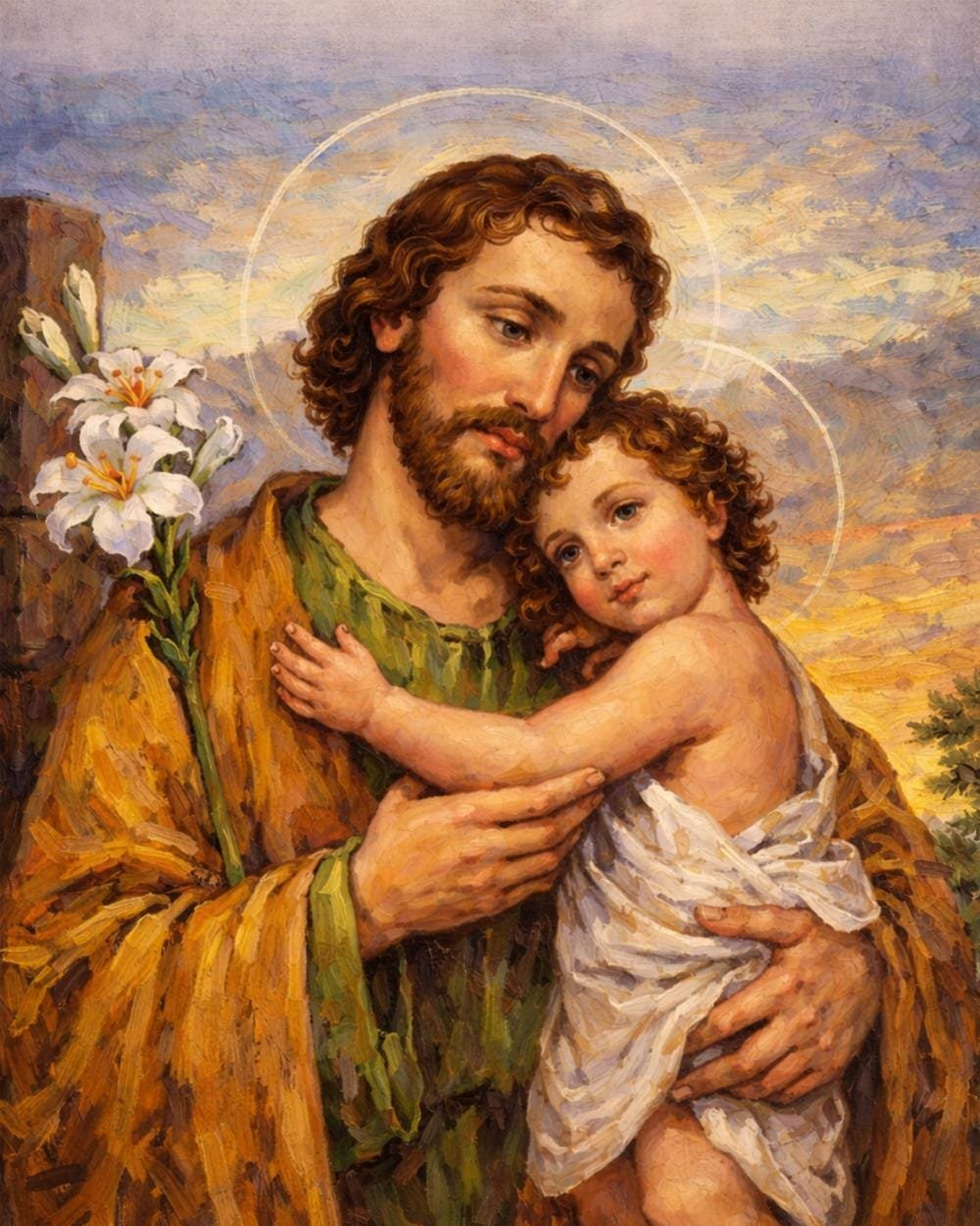 Saint Joseph and Child Jesus Print | Catholic Acrylic Wall Art, Christian Home Decor, Faith Wall Print, Prayer Room Decor