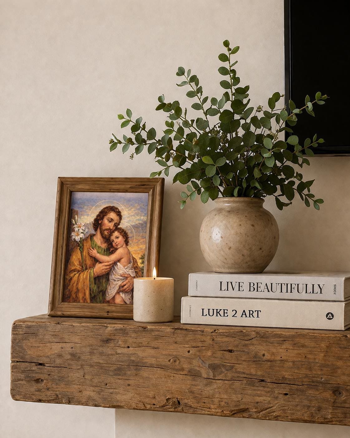 Saint Joseph and Child Jesus Print | Catholic Acrylic Wall Art, Christian Home Decor, Faith Wall Print, Prayer Room Decor