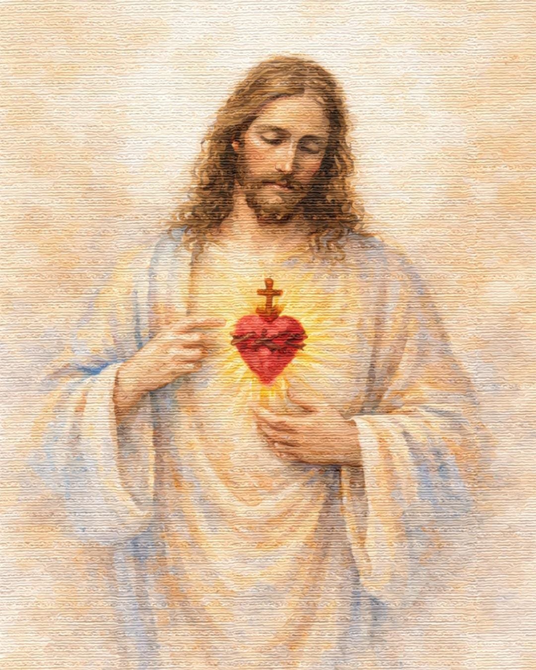 Sacred Heart of Jesus Watercolor Print | Wall Art, Faith Wall Print, Prayer Room Decor