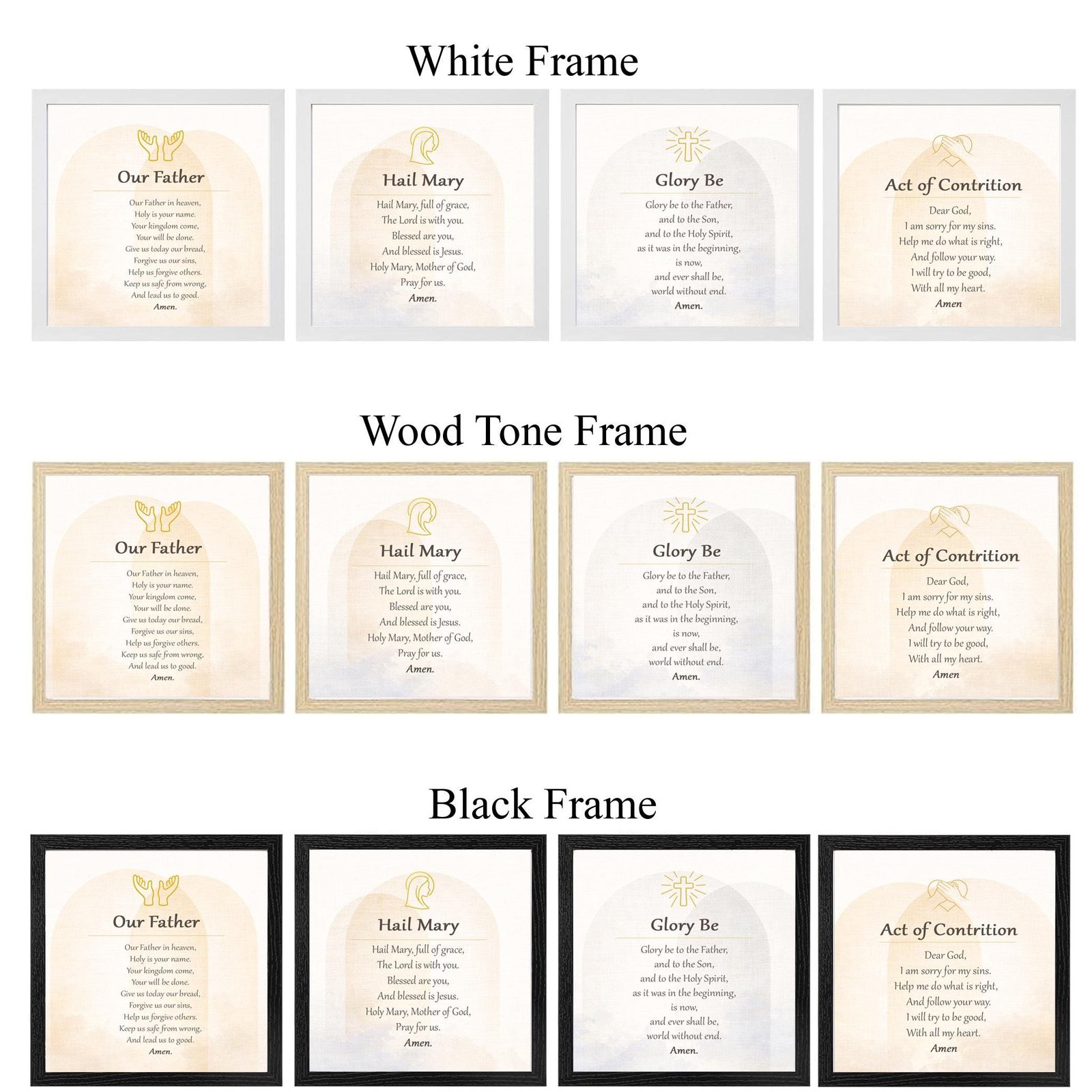 Kids Essential Prayer Bundle | English or Spanish Catholic Nursery Prayer Prints