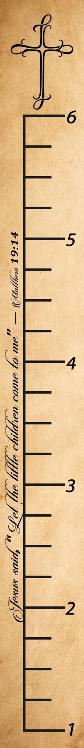 Christian Growth Chart for Kids, Bible Verse Height Ruler, English & Spanish Nursery Decor, Baptism Gift