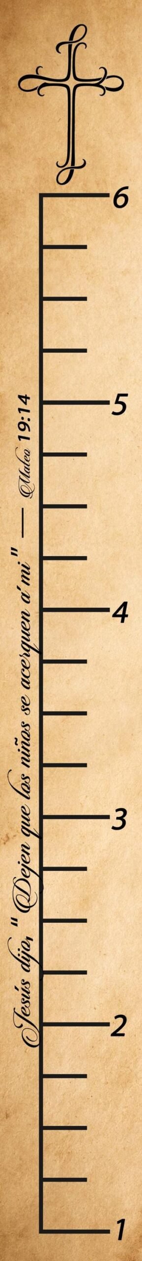 Christian Growth Chart for Kids, Bible Verse Height Ruler, English & Spanish Nursery Decor, Baptism Gift