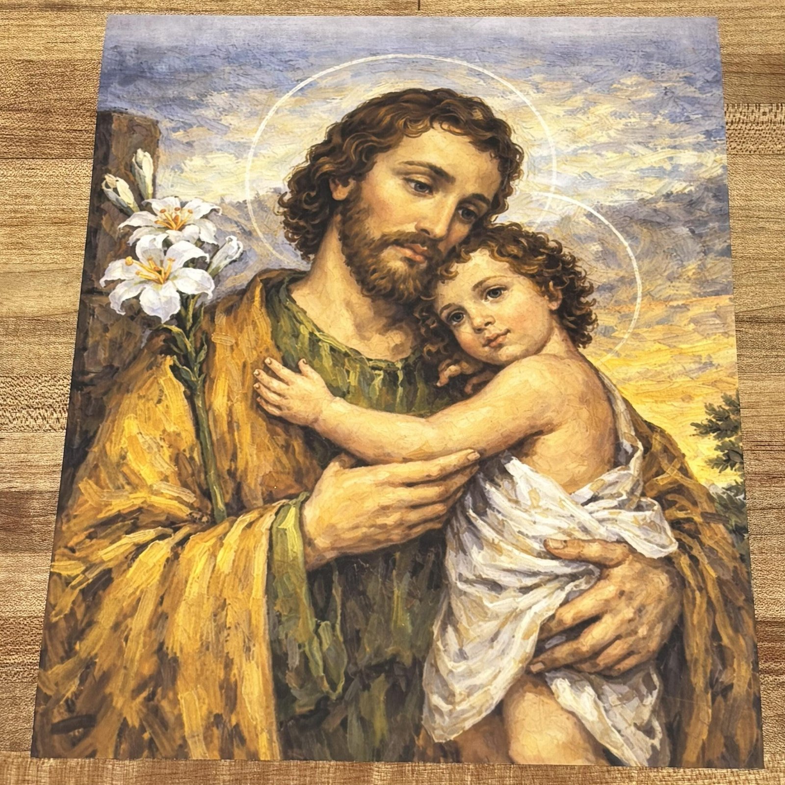 Saint Joseph and Child Jesus Print | Catholic Acrylic Wall Art, Christian Home Decor, Faith Wall Print, Prayer Room Decor