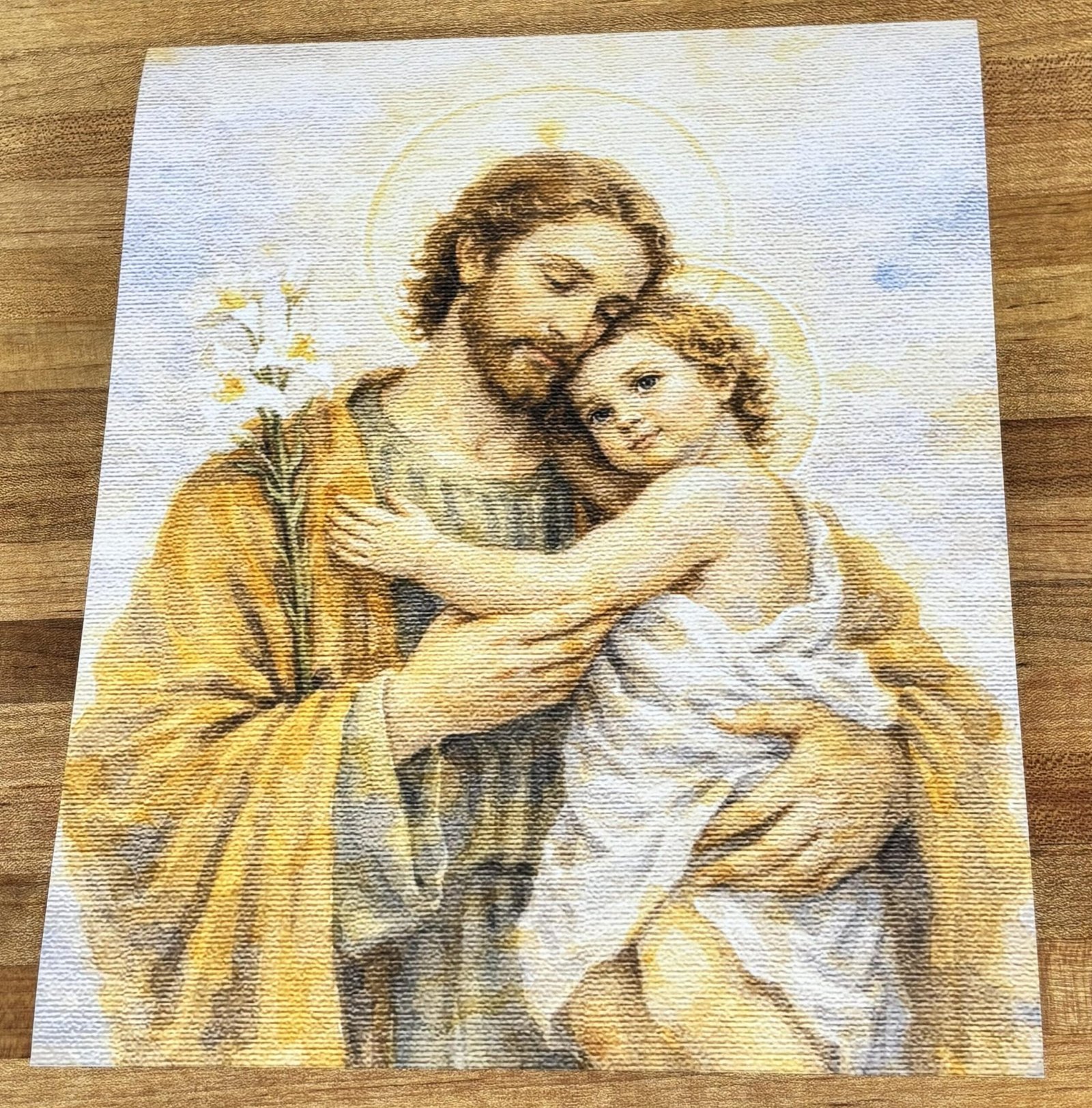 Saint Joseph and Child Jesus Print | Watercolor Wall Art, Christian Home Decor, Faith Wall Print, Prayer Room Decor