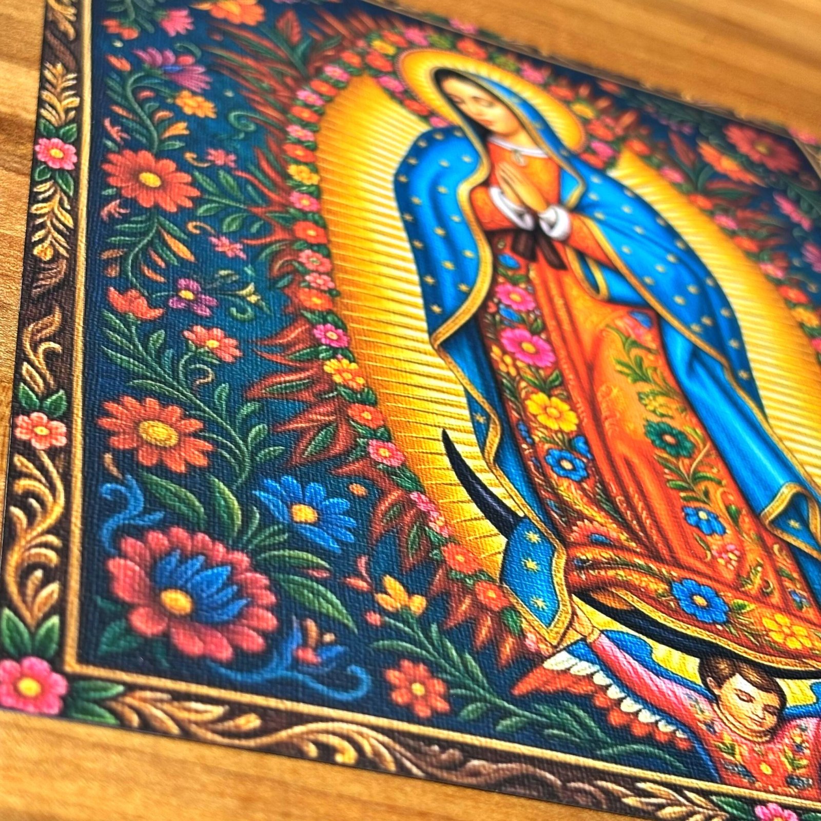 Our Lady of Guadalupe Folk Art Print | Colorful Mexican Wall Art, Virgen de Guadalupe Decor