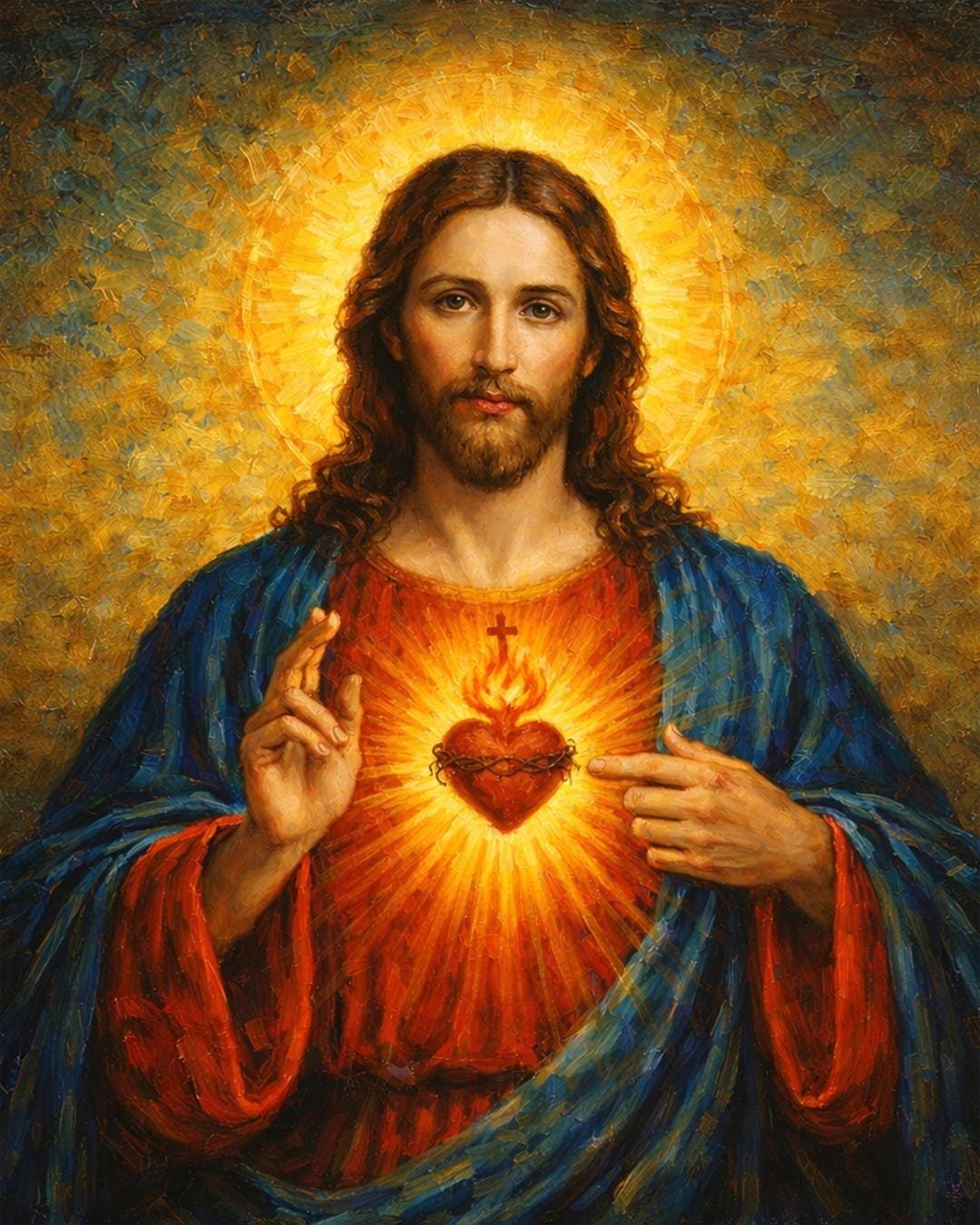 Sacred Heart of Jesus Print Acrylic Wall Art, Christian Faith Decor, Prayer Room Art