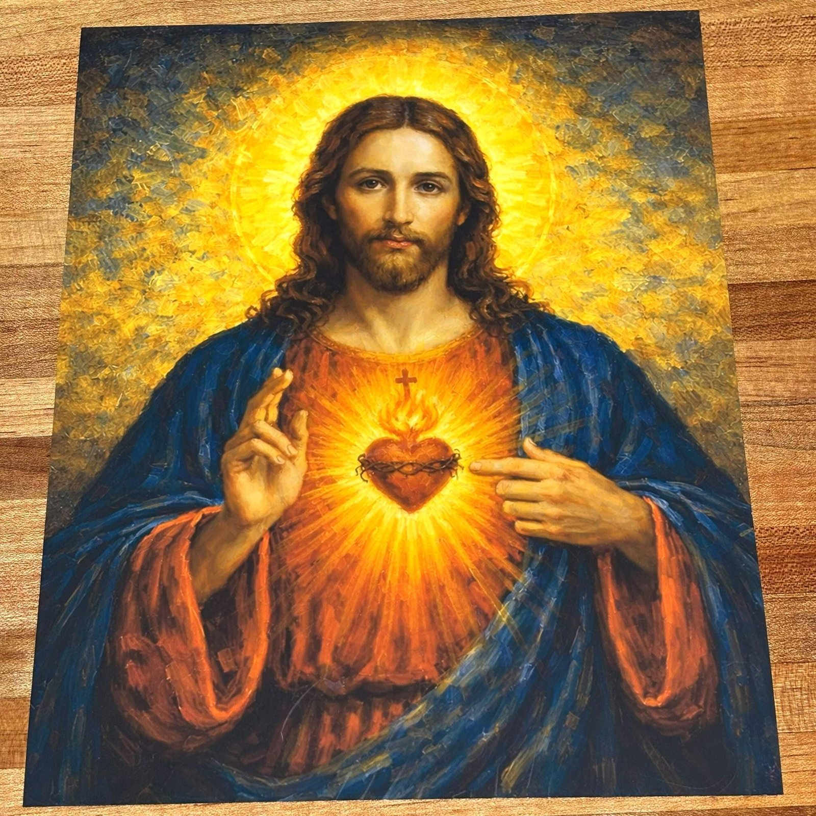 Sacred Heart of Jesus Print Acrylic Wall Art, Christian Faith Decor, Prayer Room Art