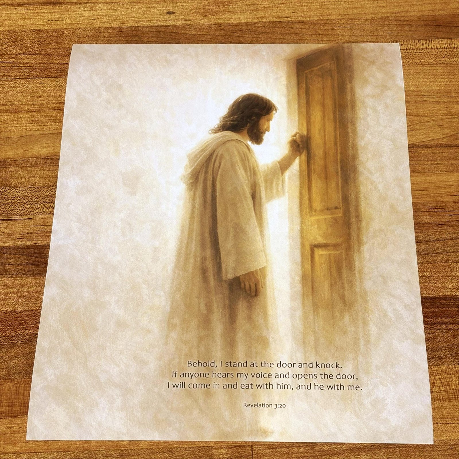 Jesus Knocking at the Door Print | Revelation 3:20 Wall Art, Christian Faith Wall Print
