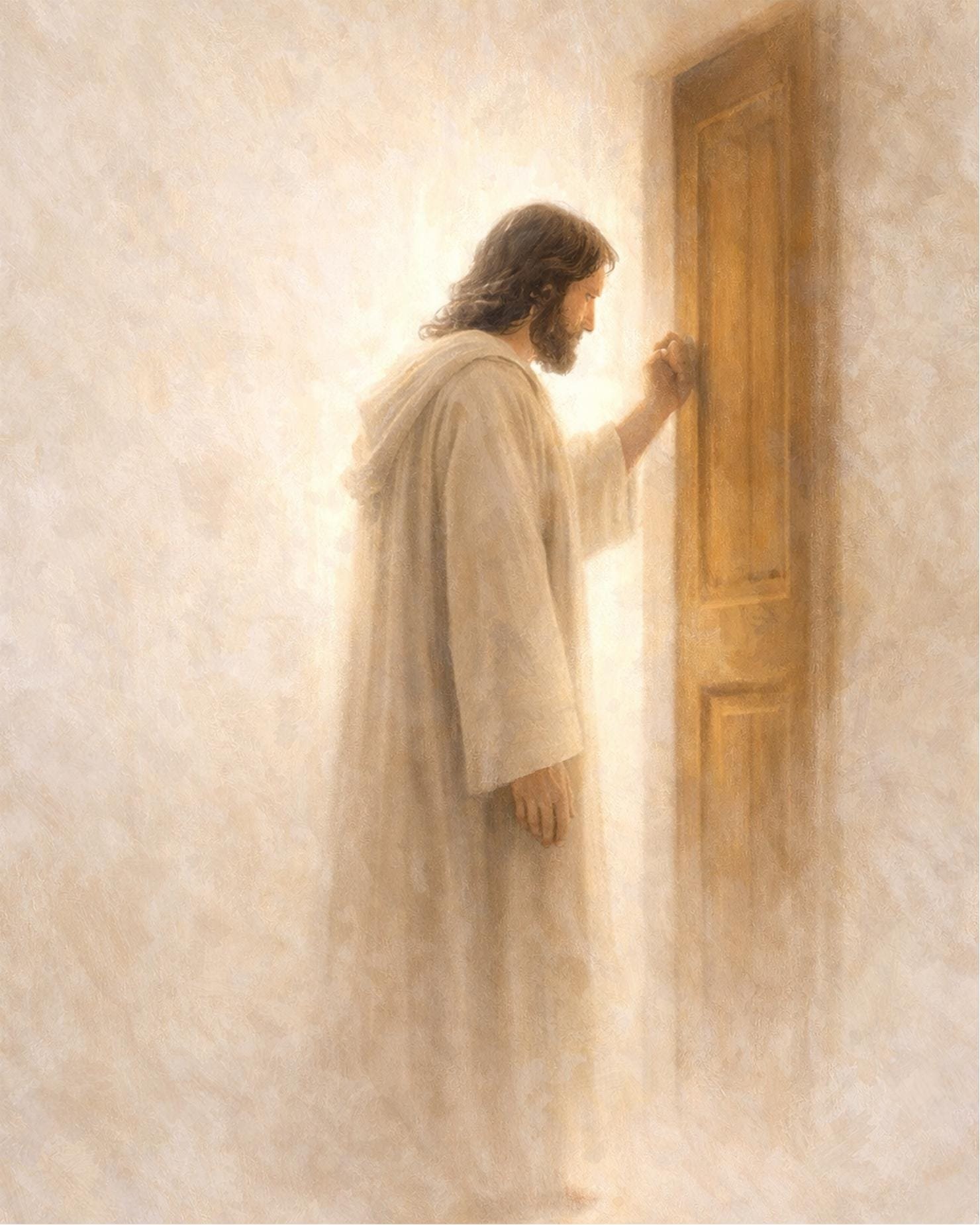 Jesus Knocking at the Door Print | Revelation 3:20 Wall Art, Christian Faith Wall Print