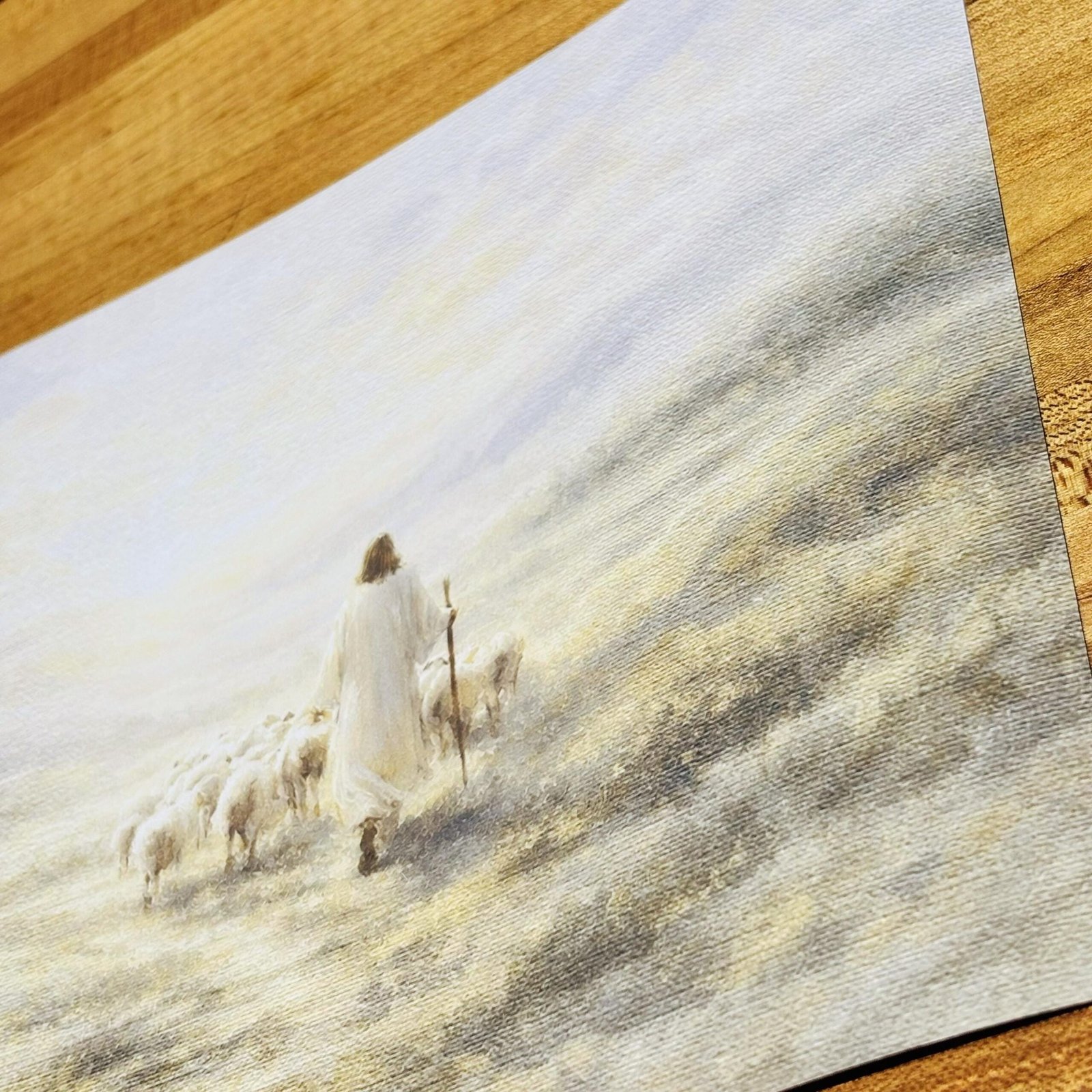 The Lord Is My Shepherd Wall Art | Psalm 23:1 Christian Print | Jesus and Sheep Decor | English Spanish No Words