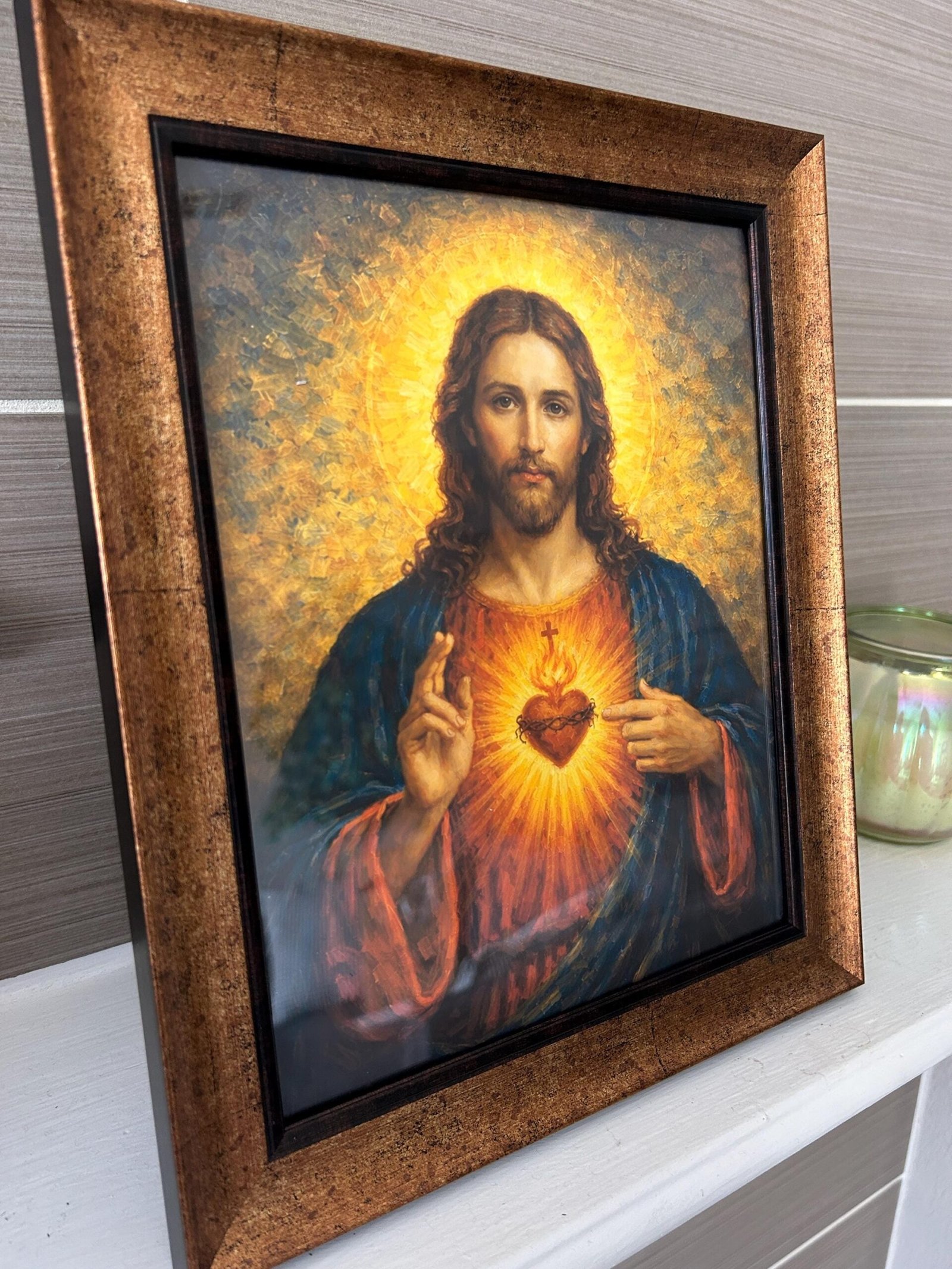 Sacred Heart of Jesus Print Acrylic Wall Art, Christian Faith Decor, Prayer Room Art